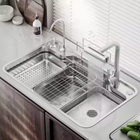 304 acier inoxydable nano gaufrage évier de cuisine bol unique maison cuisine bassin évier avec plaque de vidange