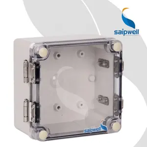 SAIPWELL IP66 waterproof ABS rectangular * plastic box with stainless steel hinge DS-ATS-1212-S 125*125*75mm