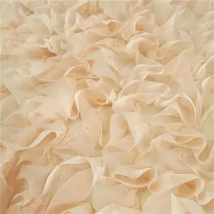 Factory Direct Quality Guaranteed Black Color Ruffle Tulle Fabric For Fashion Party Dress