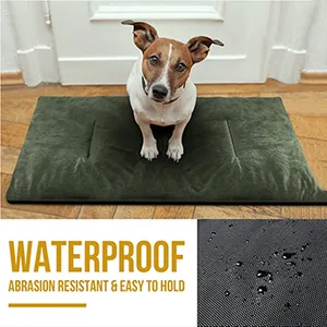 Portable Waterproof Anti-Slip Dog Camping Outdoor Indoor Bed Mat Cushioned Plush Warm Puppy Mattresses