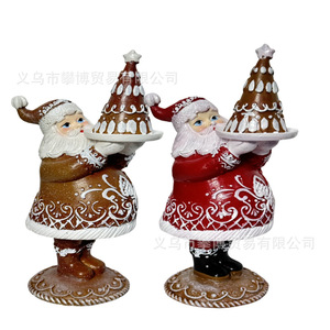 Figuras de Papá Noel de Resina, Decoraciones Navideñas para Exteriores, Acabado Brillante, Estilo A B C D W329 - Product Image 1