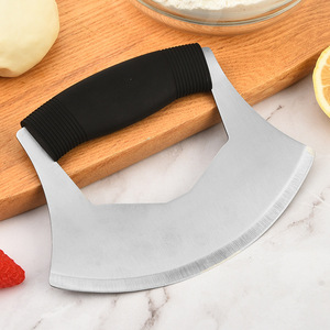 Prodotti di Tendenza 2026 Nuovi Arrivi Mezzaluna Tagliapizza Coltello a Dondolo con Lama Affilata Singola e Fodero - Product Image 3