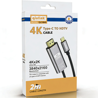 Cable USB C a HDMI Qiulink 4K 60Hz de 2M, Adaptador de Aleación de Aluminio Tipo C a HDTV para Laptop MacBook Pro Air a Monitor TV