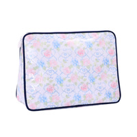 Tas Kosmetik Motif Bunga Berkapasitas Besar, Bahan Vinol PVC Anti Air, Portabel, untuk Perjalanan dan Organizer