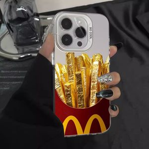 Coques de Téléphone Antichoc de Luxe Effet Frites Dorées pour <span class=keywords><strong>iPhone</strong></span> 17 Air, 16, 15 Plus, Pro Max, 14, 13, 12, <span class=keywords><strong>11</strong></span>, X – Housse Arrière - Product Image 3