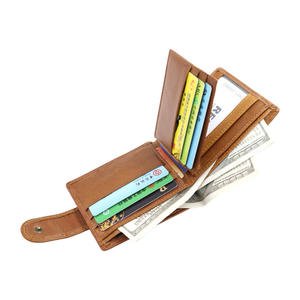 Cartera de Cuero Genuino para Hombre Eagle Hand Rub Color, Cartera Ultrafina Antimagnética RFID de Primera Capa de Piel de Vaca de Alta Gama - Product Image 5