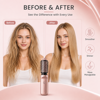 Cepillo Eléctrico Inalámbrico Alisador Iónico, Herramienta de Peinado Caliente para Mujeres, Voluminizador de Raíces con Calor