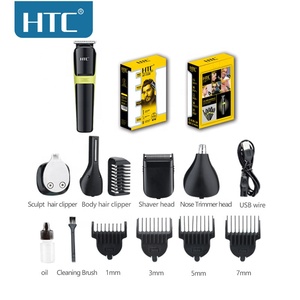 HTC AT-1326 5 en 1 <span class=keywords><strong>tondeuse</strong></span> à cheveux pour hommes Kits de toilettage de cheveux rechargeables rasoir <span class=keywords><strong>tondeuse</strong></span> à poils de nez - Product Image 2