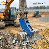 Broyeur hydraulique de démolition pour excavatrice de 4 à 24 tonnes, à mâchoires en acier, rotation à 360°, large ouverture de mâchoire, accessoire