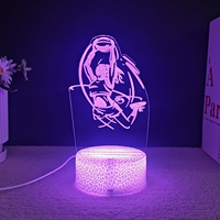 Lampe de nuit 3D créative moderne en ABS, lampe de bureau télécommandée à LED rechargeable avec logo de club de football, lampe décorative pour la maison