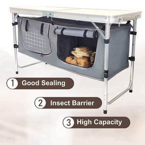 Mesa Portátil de Acero Inoxidable para Acampar al Aire Libre, Mesa de Cocina Multifuncional Plegable de Aluminio con Asa de Transporte y Almacenamiento - Product Image 2