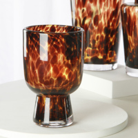 Bocaux en verre personnalisés vintage à imprimé léopard ambré pour la fabrication de bougies, bocal en verre pour bougies parfumées