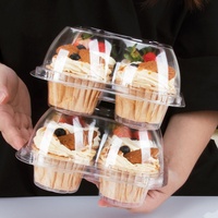 MOQ 50 pièces – Boîtes à gâteaux transparentes jetables en plastique épaissi, contenants blister pour gâteaux en forme de coupelle