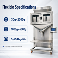 Machine de remplissage automatique de granulés avec affichage du poids à double échelle pour aliments pour animaux, sucre, sel, noix et grains de café