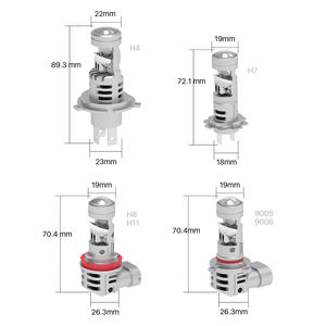 H7 H18 Mini lente Led faro bombilla 80W Canbus 10000LM H4 H19 H8 H11 9005 9006 Auto Led lámpara blanca ventilador diseño accesorios de coche - Product Image 2