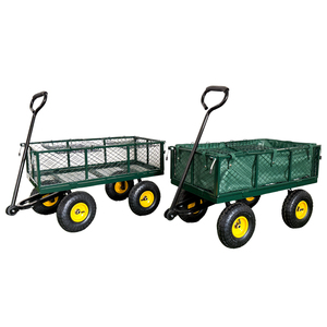 Tùy Chỉnh Nhiệm Vụ Nặng Nề 650 Lbs Công Suất Lưới Thép Vườn Giỏ Hàng Gấp Tiện Ích Toa Xe Với Có Thể Tháo Rời Bên Màu Xanh Lá Cây - Product Image 1