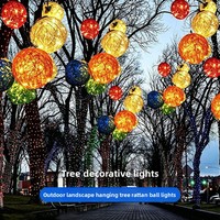 Guirlandes lumineuses LED en aluminium, sphériques, pour l'éclairage des arbres, idéales pour les fêtes, le tourisme culturel, lampes suspendues pour arbres