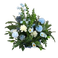 Décoration de mariage, centre de table, boule florale bleu poussière, arrangement de fleurs, bouquet