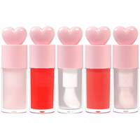 OUGUAN Huile à Lèvres Bio Végane Personnalisable (Logo OEM) Vitamine C E Aloe Vera Hydratante Maquillage Liquide Baume à Lèvres Scintillant Effet Perle Essence pour les Lèvres