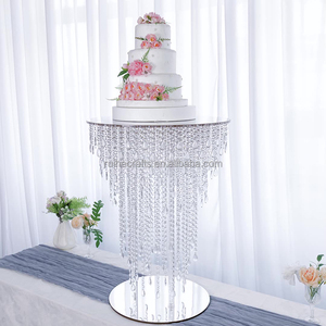 Torta di nozze rotonda diretta <span class=keywords><strong>in</strong></span> fabbrica e supporto per torta <span class=keywords><strong>in</strong></span> acrilico con piedistallo per torta di perline a specchio - Product Image 1