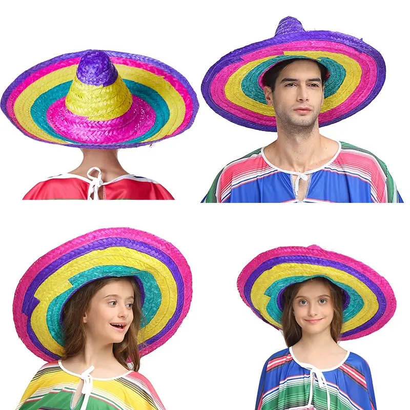 Wide-brimmed High Quality Straw Hat Mexican Straw Hat Color Wide-brimmed Hat
