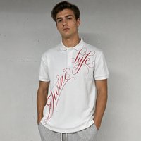Polo en coton piqué 230 g/m² pour homme MO545, motif imprimé personnalisé, coupe ajustée, idéal pour l'été et le streetwear