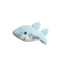 Jouets marins faits main, mini-animaux marins mignons tricotés et au crochet, poupée requin au crochet, design anime, porte-clés léger et portable