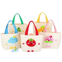 Sac fourre-tout en toile brodé parent-enfant, dessin animé, activité de maternelle, fait main, DIY, jeu de team building, cadeau personnalisé pour l'école