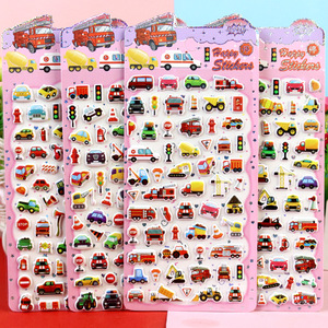 Pegatinas Suaves para Autos de Dibujos Animados, Trenes de Alta Velocidad y Ambulancias, Pegatinas 3D con Relieve, Pegatinas Kawaii de Resina con Animales de Dibujos Animados - Product Image 1