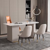 Mobilier de maison de luxe Table de bureau Ordinateur moderne Salon d'écriture Réception Table de travail blanche avec dessus en marbre