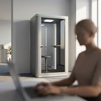 UNIBOOTH Cabine insonorisée robuste en aluminium 30 dB, ignifuge ISO 23351, à montage rapide, pour espace de coworking et studio, vente en gros