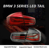 Luz Trasera LED CATB para Serie 3 F30 F35 13-19, Diseño LCI Mejorado, 12V 6500K, Color Negro Ahumado, Señal de Giro Secuencial