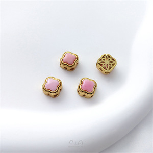 Pendentif <span class=keywords><strong>de</strong></span> <span class=keywords><strong>route</strong></span> trèfle à quatre feuilles en DIY, en or sable à forte rétention <span class=keywords><strong>de</strong></span> couleur, incrusté <span class=keywords><strong>de</strong></span> poudre <span class=keywords><strong>de</strong></span> nacre naturelle - Cerf - Product Image 3