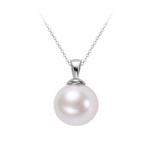 Collier pendentif en argent S925 avec perle d'eau douce blanche de 11 mm, style Edison, pour diffusion en direct, tendance, vente en gros - Product Image 5