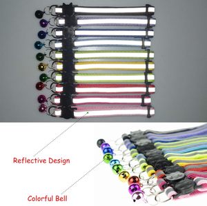 Upgraded Version Reflective Cat Collar Cat Head Buckle Breakaway Adjustable <b>Light</b> Nylon Striped Cat <b>Dog</b> Pet Collar With Bell - Product Image 4