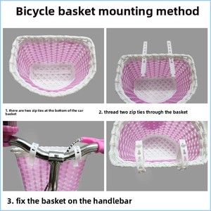 Cesta de Plástico Tejido Duradero para Scooter Infantil, Contenedor de Almacenamiento Delantero para Bicicleta, Accesorio de Ciclismo Hecho a Mano y Colorido - Product Image 5