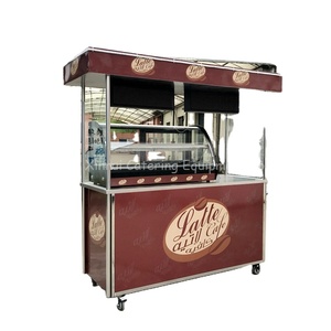 נגרר מזון קטן פיליפינים ארה""ב סטנדרטי נייד נירוסטה דוכן מזון עם ציוד קיוסק נייד תצוגת פירות 4 גלגלים - Product Image 1