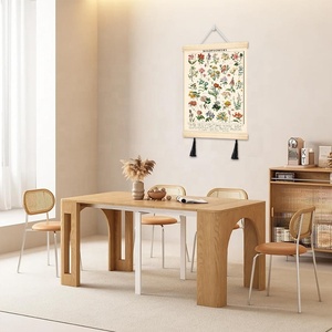 Impresión de Arte de pared botánica, rollo de <span class=keywords><strong>madera</strong></span> maciza, arte de pared, póster de flores silvestres <span class=keywords><strong>Vintage</strong></span>, pintura decorativa para sala de estar - Product Image 4