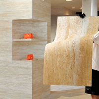 Panneaux muraux décoratifs 3D imperméables en pierre MCM, souples et flexibles, revêtement mural en pierre artificielle de travertin