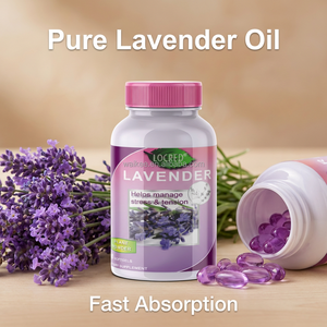 Gélules d'huile de lavande naturelle à marque privée, complément pour le sommeil et la relaxation, logo personnalisé OEM, antioxydant pour adultes, 60 gélules - Product Image 1