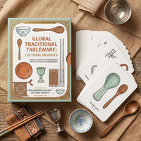 Cartes de table traditionnelles personnalisées en gros, jeu éducatif OEM sur la culture alimentaire et la culture de la restauration mondiale avec boîte rigide