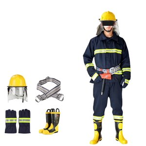 Alta Qualidade Azul Marinho Bombeiro Conjuntos Vestuário Personalizável EN469 Padrão Diretamente Fabricado por Bombeiros - Product Image 4