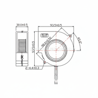 Ventilateur soufflant DC XFS DF9330 5V/12V/24V ODM OEM en plastique pour refroidissement, concentrateur d'oxygène médical, système de toilette intelligent