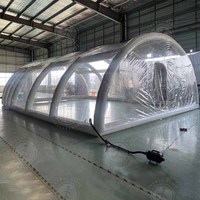 Dôme de piscine gonflable transparent géant pour l'extérieur, couverture de piscine imperméable, tente de piscine extérieure pour la location