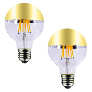 220V <span class=keywords><strong>Led</strong></span> Gương bóng đèn G80 G95 G125 phản ánh ánh sáng bóng với một nửa <span class=keywords><strong>Chrome</strong></span> nửa Vàng <span class=keywords><strong>Filament</strong></span> E26 cơ sở cho dân cư AC/DC Cung Cấp - Product Image 1