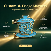 Op maat gemaakte 3D emaille metalen koelkastmagneet met opklapbaar transformeerbaar scharnierontwerp, OEM gepersonaliseerd koelkast souvenir cadeau
