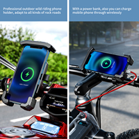 Support de téléphone portable pour moto Kewig 15W avec chargeur USB Type-C sans fil, rotation à 360°, base étanche, déverrouillage rapide en un clic