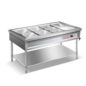 Commercial Electric Food Warmer 4 Pot Stainless Steel Steam Table, Buffet Server for Kitchen and Restaurant