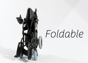 Silla de Ruedas Eléctrica <span class=keywords><strong>Plegable</strong></span> Resistente y Cómoda, Capacidad de Carga de 130 kg, Motor de Doble Escobilla, Rueda Antivuelco, Rueda de PU Gruesa, Acero - Product Image 2