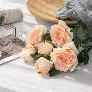 Centre de table floral réaliste en soie artificielle Jenny <span class=keywords><strong>Rose</strong></span> à double tête, idéal pour mariage, fête des Mères, Nouvel An, Halloween - Product Image 3